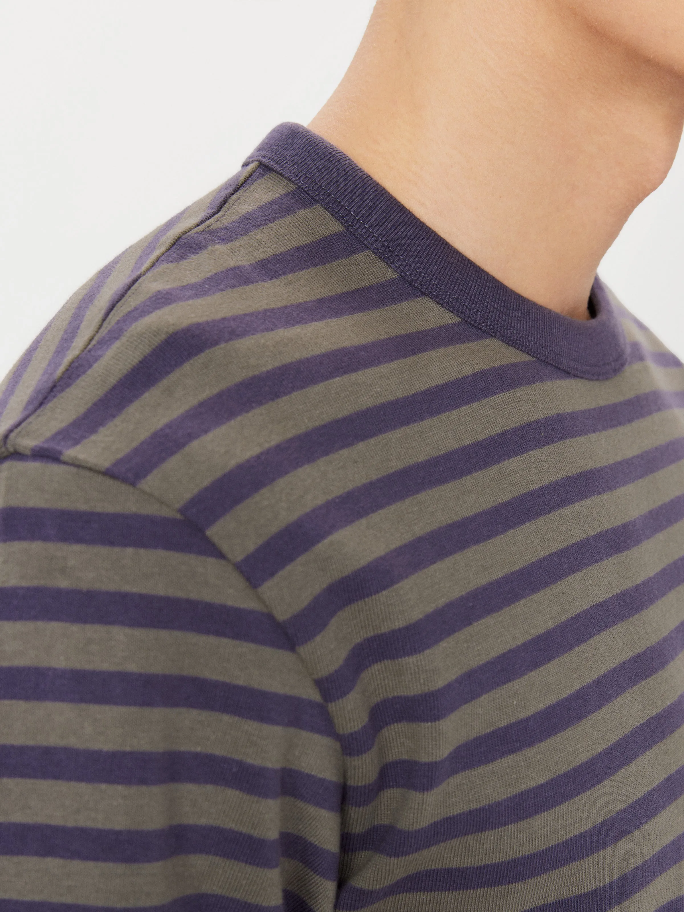 The Relaxed Striped T-Shirt in Boreal Green