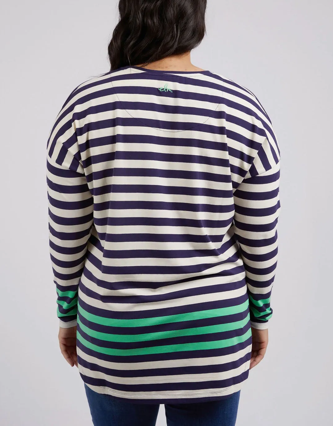 Turn Back Long Sleeve Tee - Indigo/Pearl Stripe