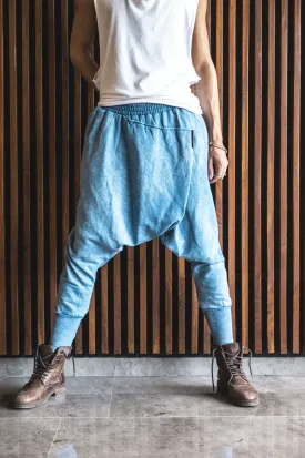 URBAN Ninja - Blue Stonewash Cotton Harem Pants