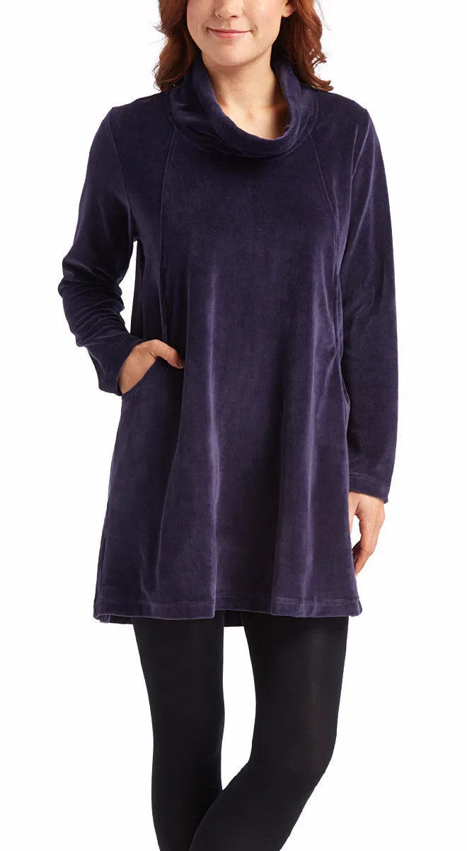 Velour Cowlneck Tunic