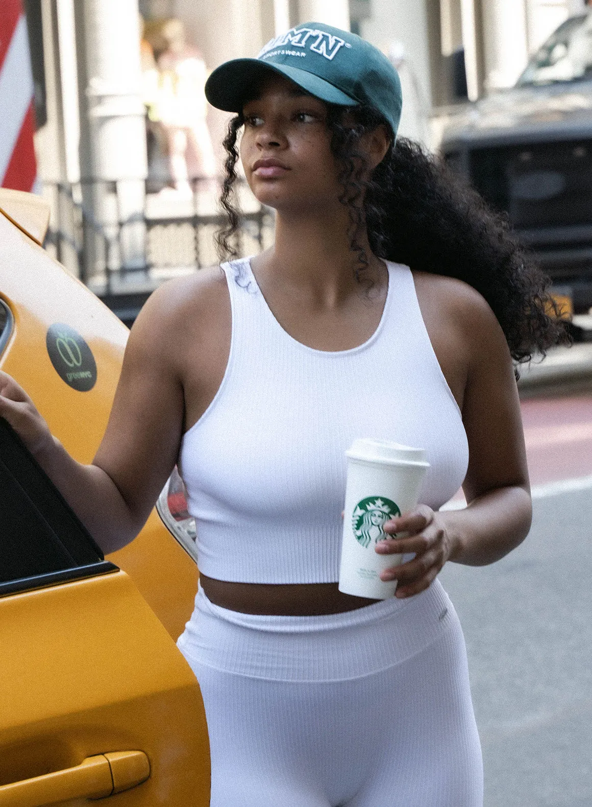 White Ribbed Seamless Crop Top