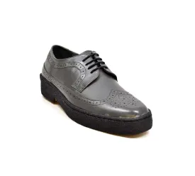 Wingtip Low Cut Dark Gray Leather