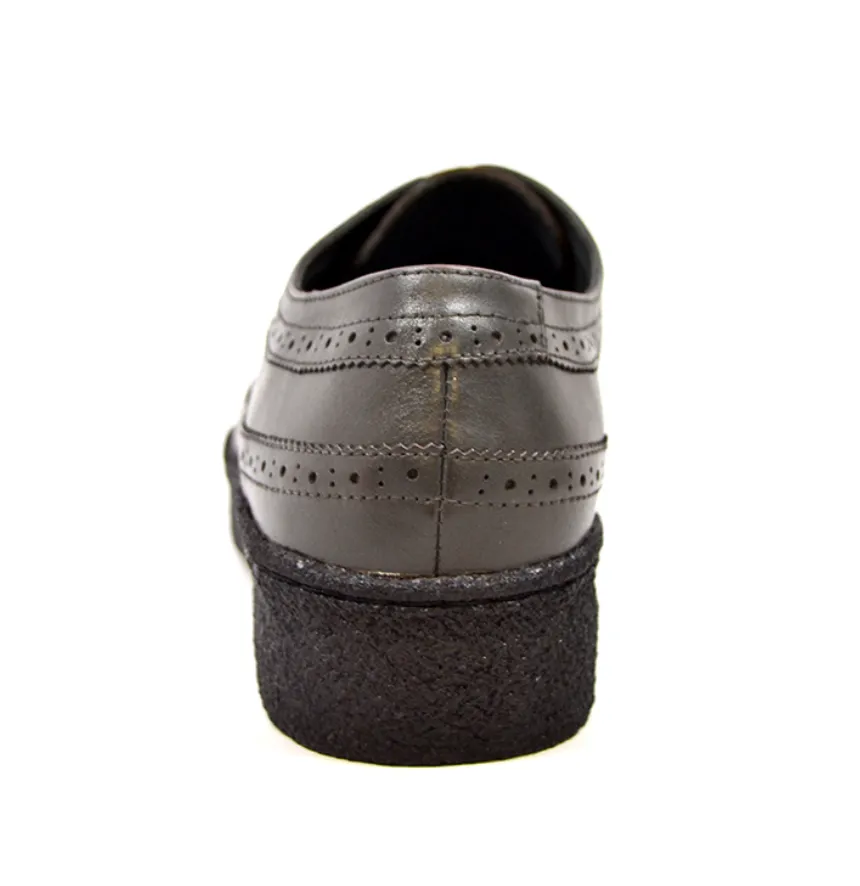 Wingtip Low Cut Dark Gray Leather