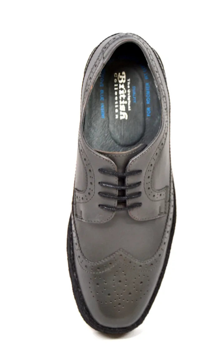 Wingtip Low Cut Dark Gray Leather