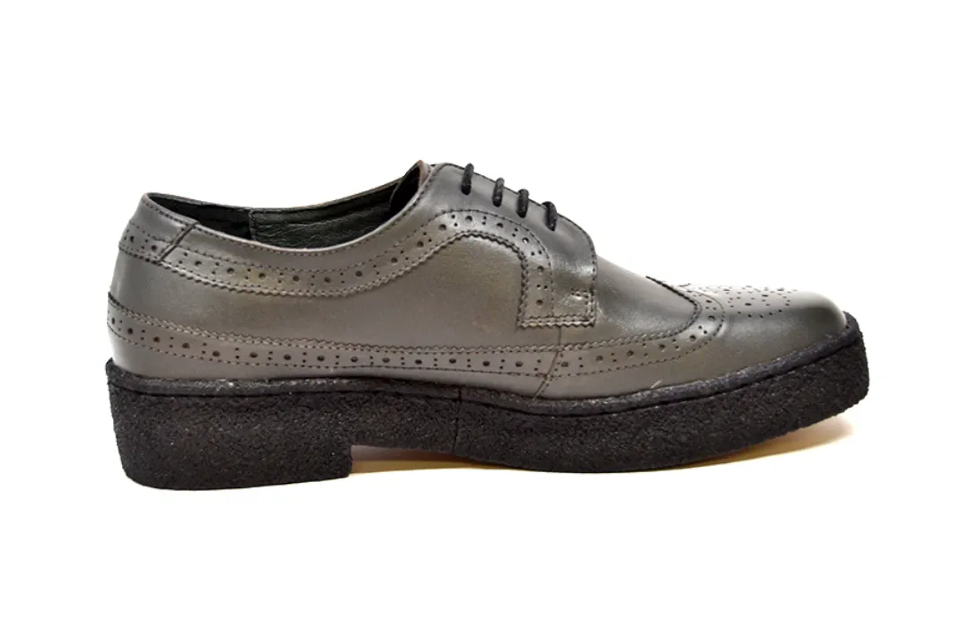 Wingtip Low Cut Dark Gray Leather