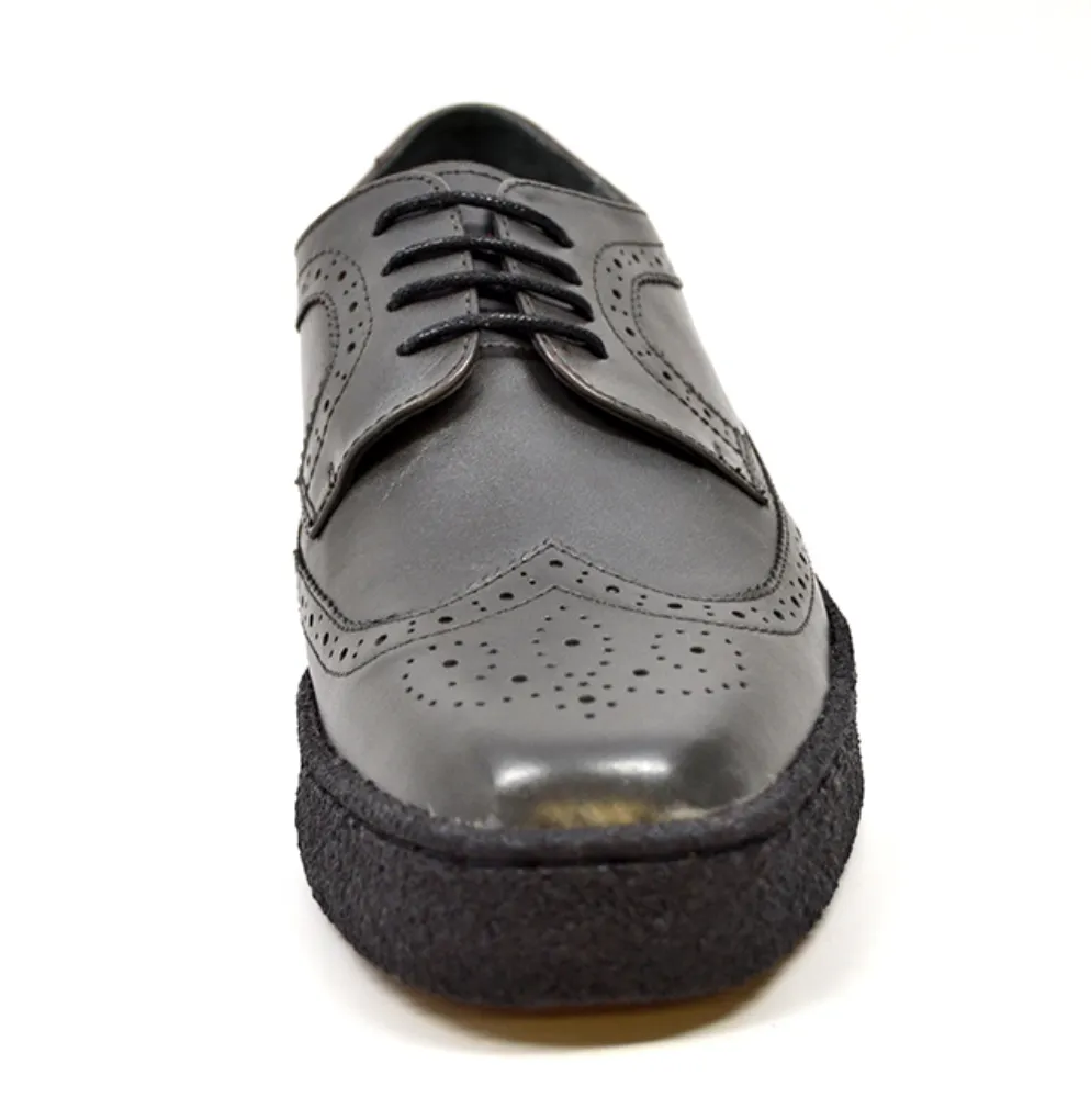 Wingtip Low Cut Dark Gray Leather