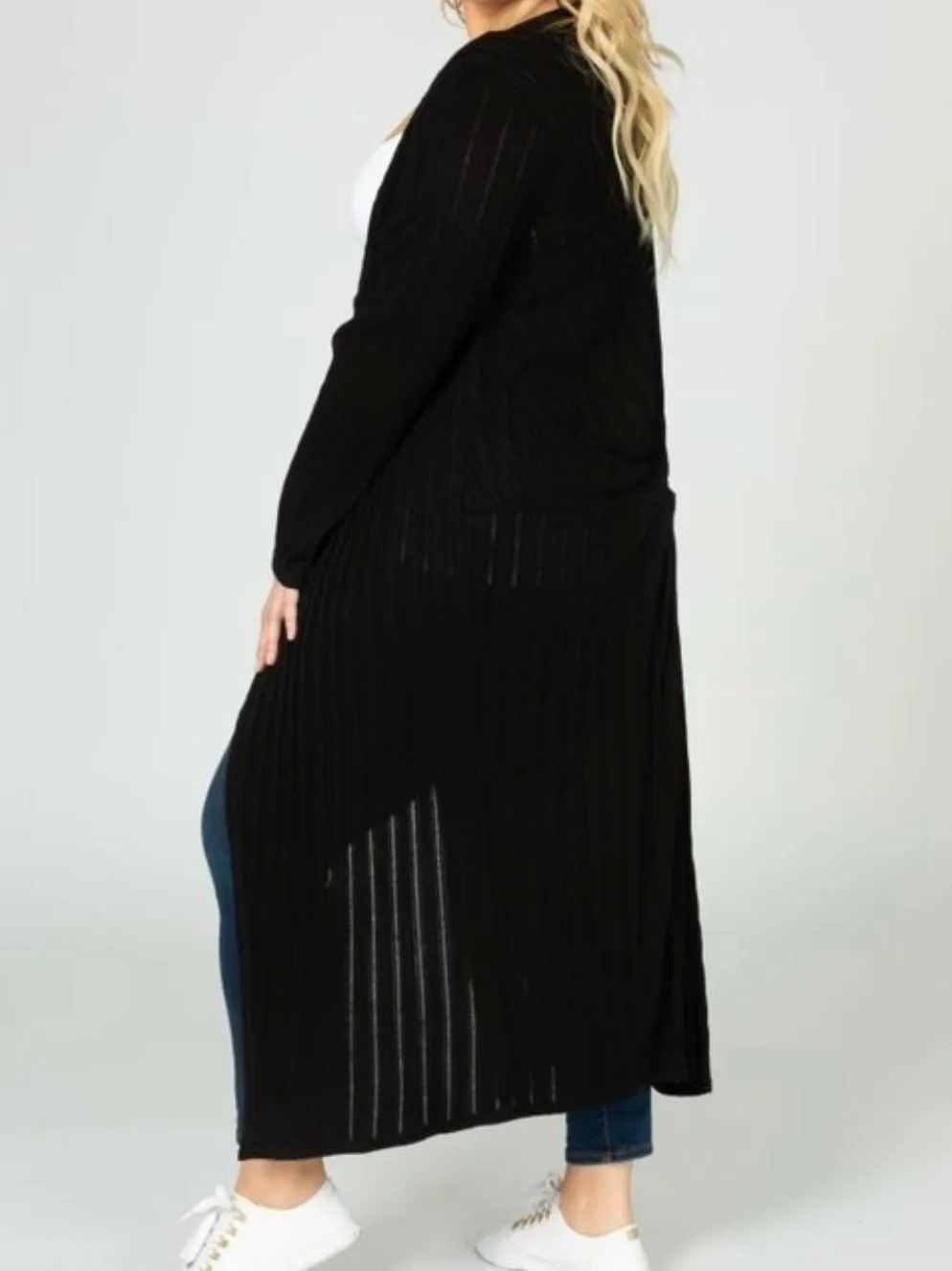 Women’s Long Sleeve Knotted Back Midi Cardigan