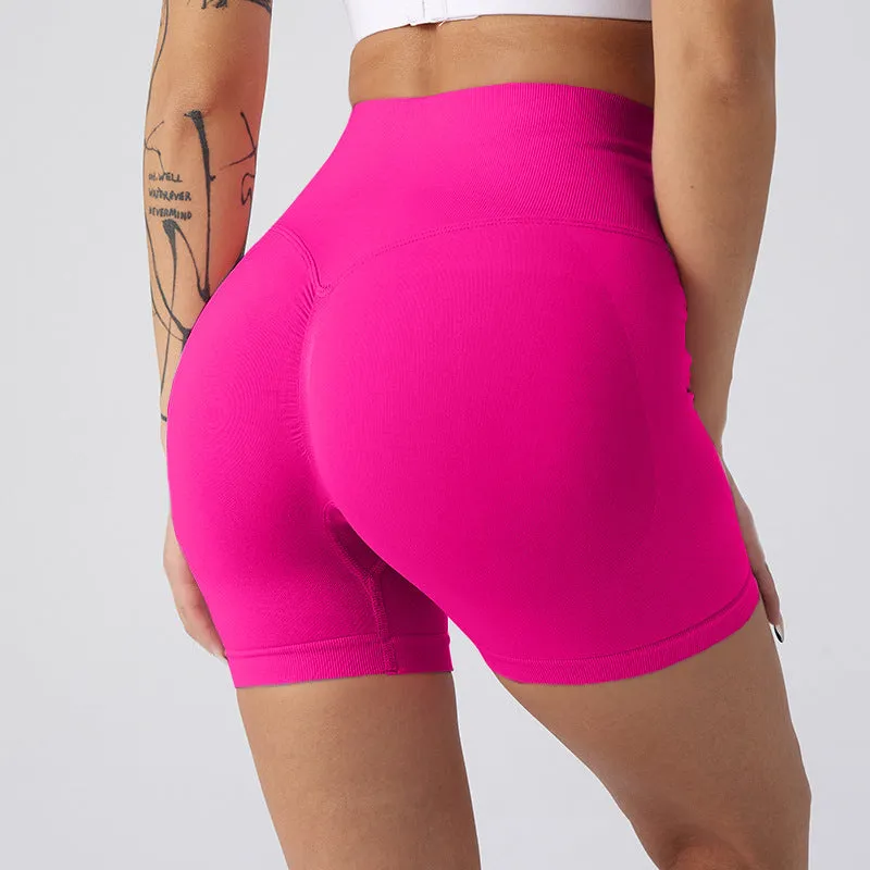 Women's Sports Belly Contracting Cycling Tights Peach Hip Yoga Shorts